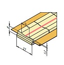 Керамическая подкладка прямоугольная КЕДР КП-14К (ширина 27 мм, канавка 14 мм скругленная, длина 600 мм)