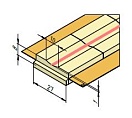 Керамическая подкладка прямоугольная КЕДР КП-10К (ширина 27 мм, канавка 10 мм скругленная, длина 600 мм)