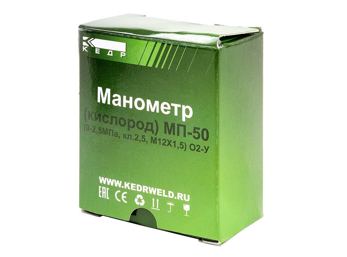 Манометр КЕДР ТМ2 Кислород, (0-25 МПа, кл.2,5, М12Х1,5) О2-У